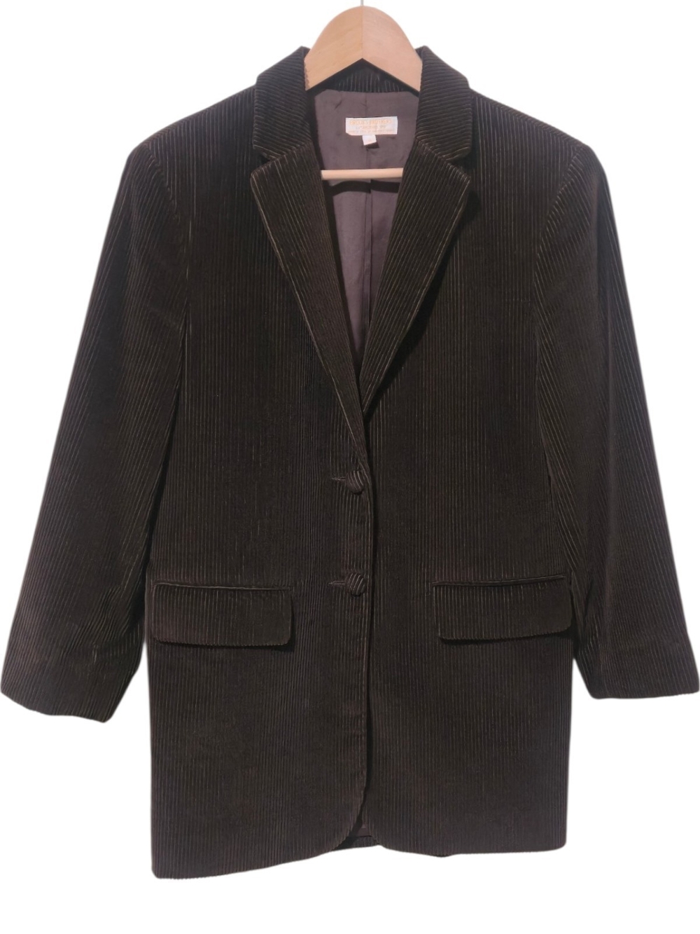 VTG 80s 90s Brooks Brothers Brown Corduroy Blazer USA Wom Sz 8 Academia Heritage